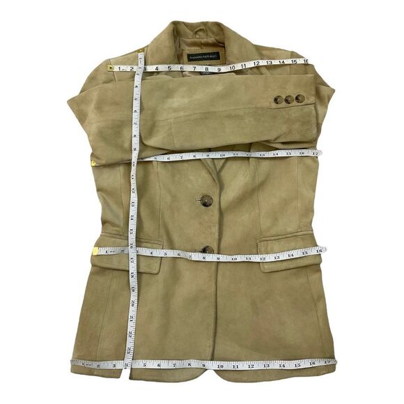 Banana Republic Women's Beige Tan Suede Leather Blazer Jacket Size 4 - Picture 14 of 15